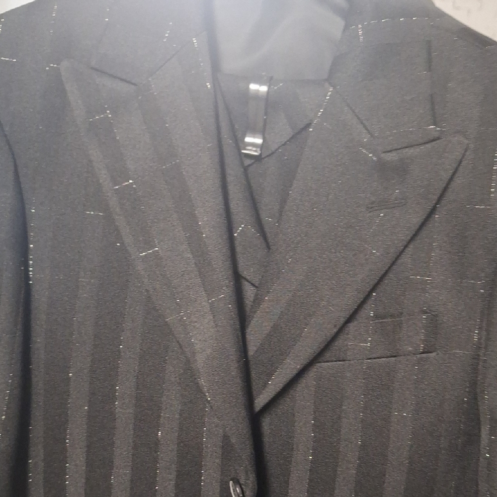 Kids Black Pinstripe Suit Set